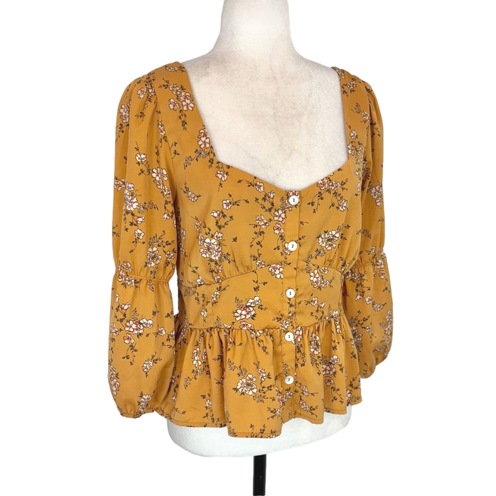 Saltwater Luxe floral smocked blouse